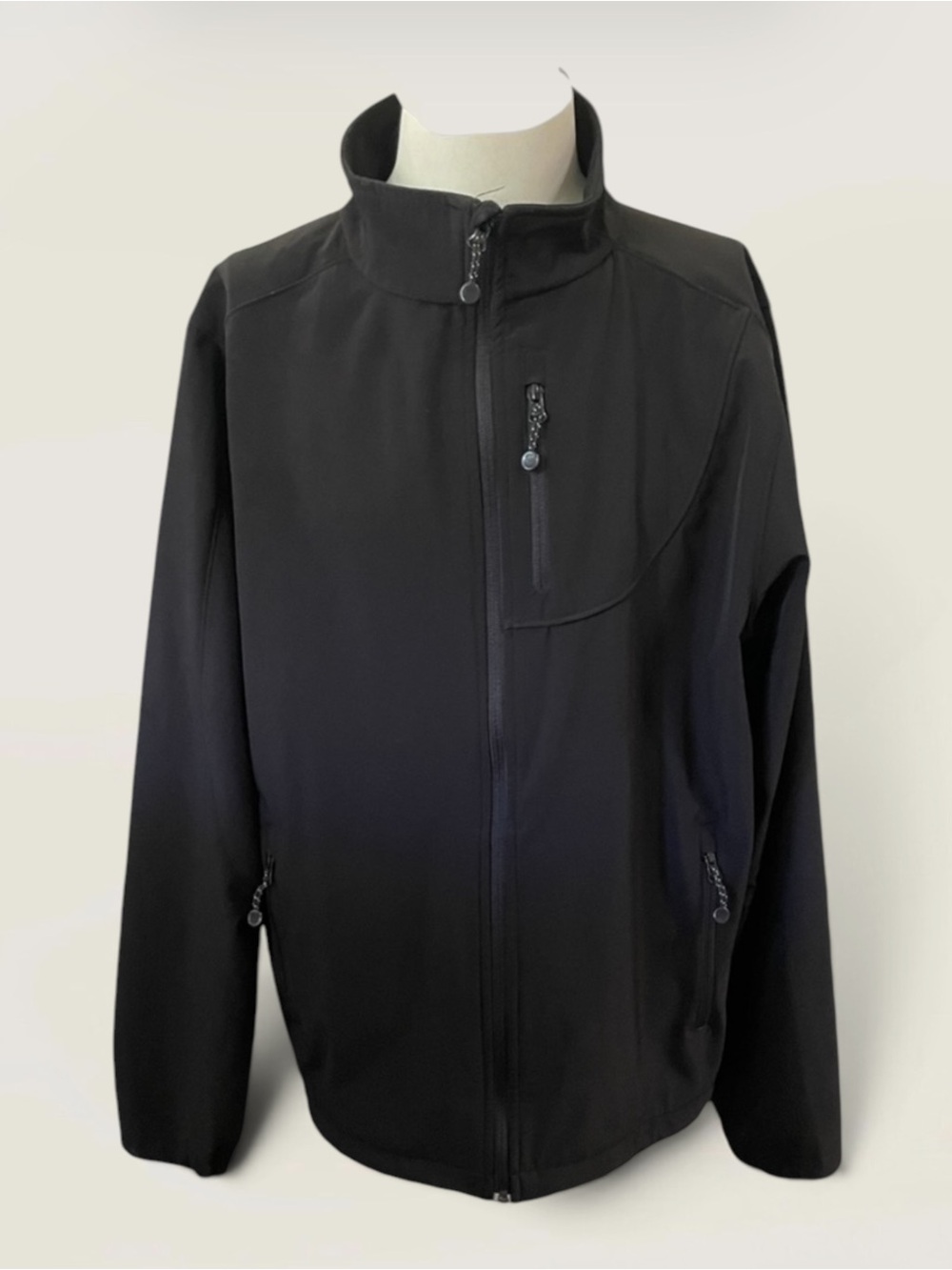 BLACK DIAMOND Black Soft Shell Zip Front Jacket Size XL